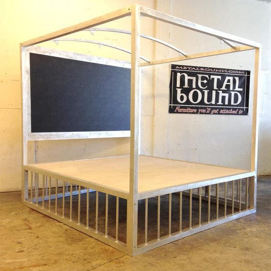 Aluminum Crossbound Bed w/ Cross & Stockade